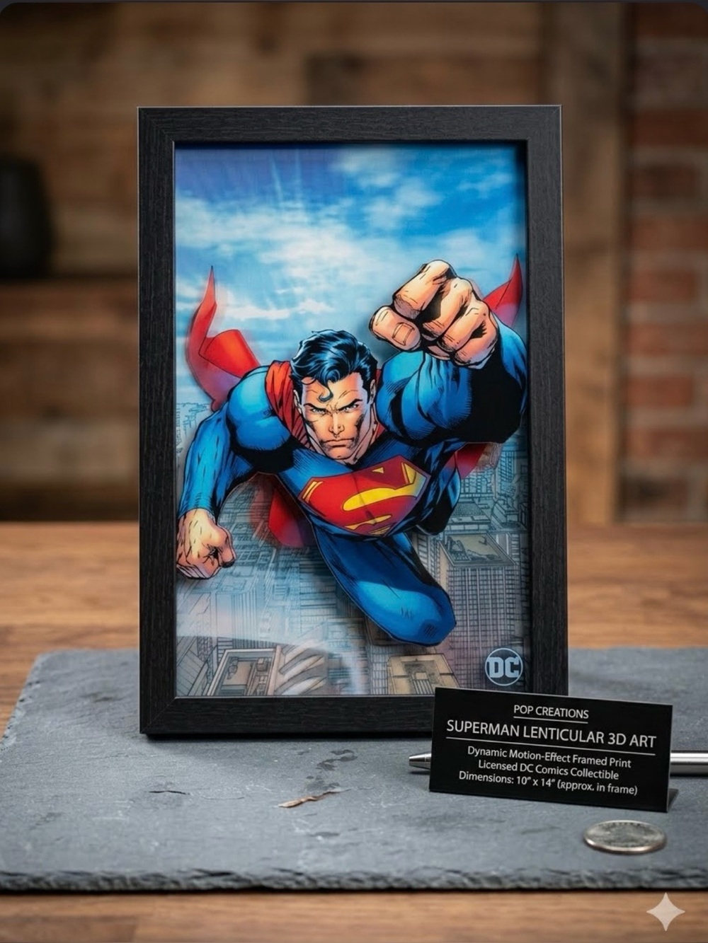 Superman Motion Wall Hanging Framed Picture 3D Art DC Comic Walls